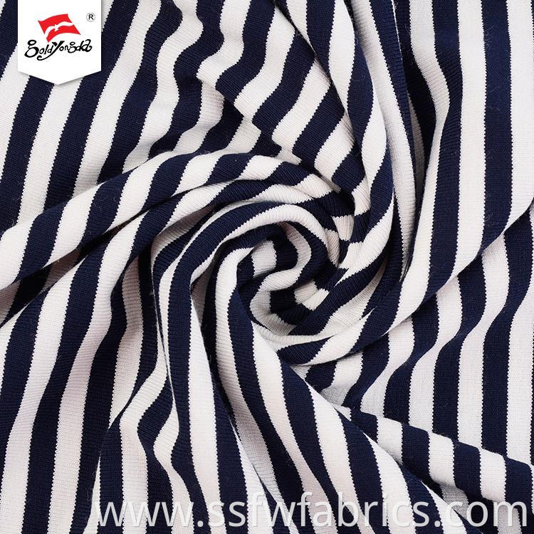 Elegant Black White Stripe Fabric